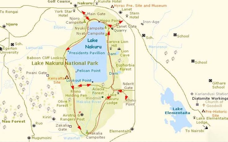 Karte des Nakuru Nationalpark