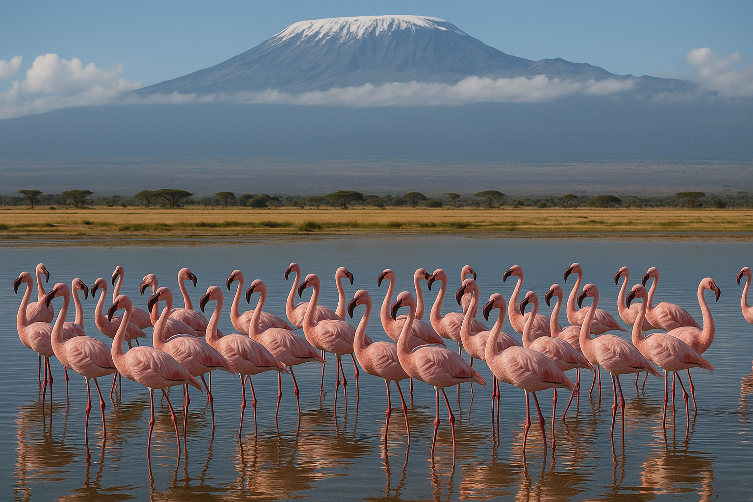 Flamingos im Amboseli Nationalpark